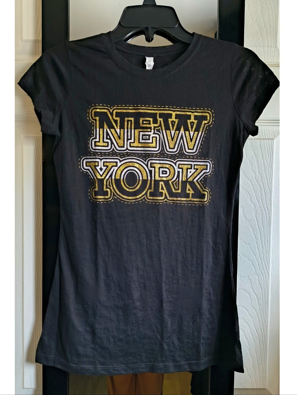 New York Graphic Tee - Black with Gold Accent